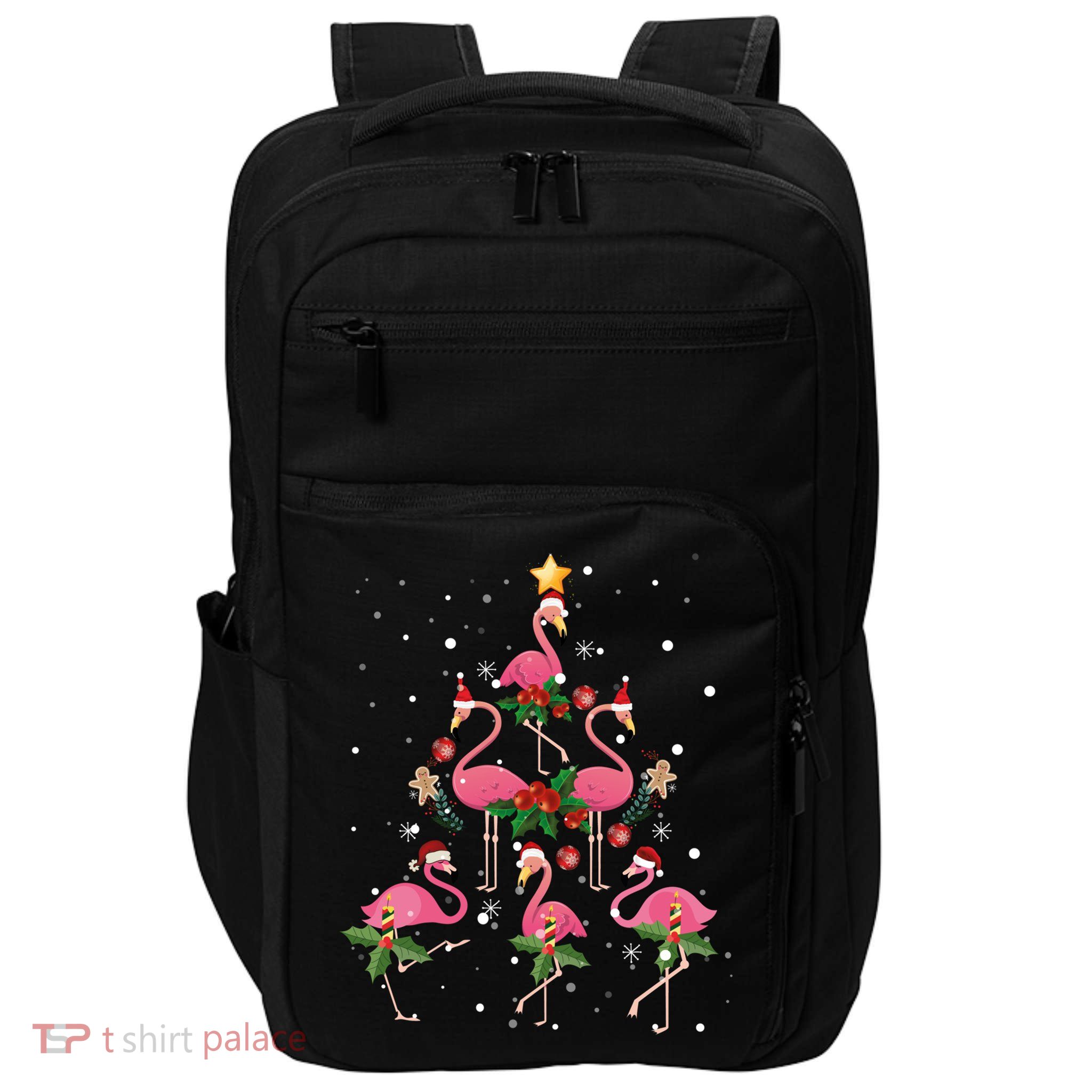 Christmas Flamingo Flamingo's Christmas Tree Classic Impact Tech Backpack