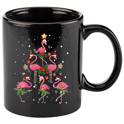 Christmas Flamingo Flamingo's Christmas Tree Classic 11oz C Handle Ceramic Mug
