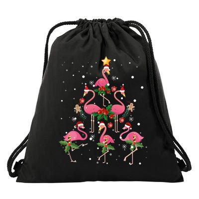Christmas Flamingo Flamingo's Christmas Tree Classic Drawstring Bag