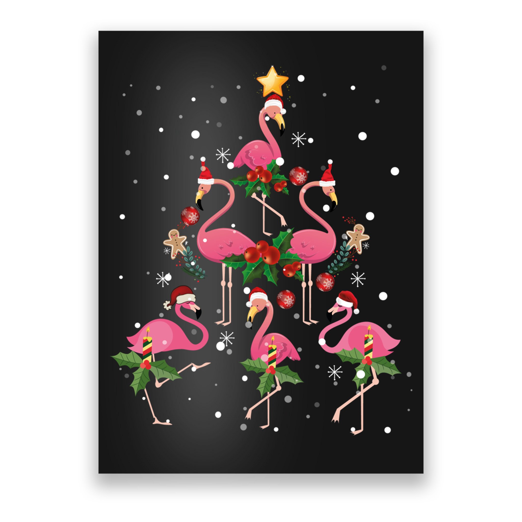 Christmas Flamingo Flamingo's Christmas Tree Classic Poster