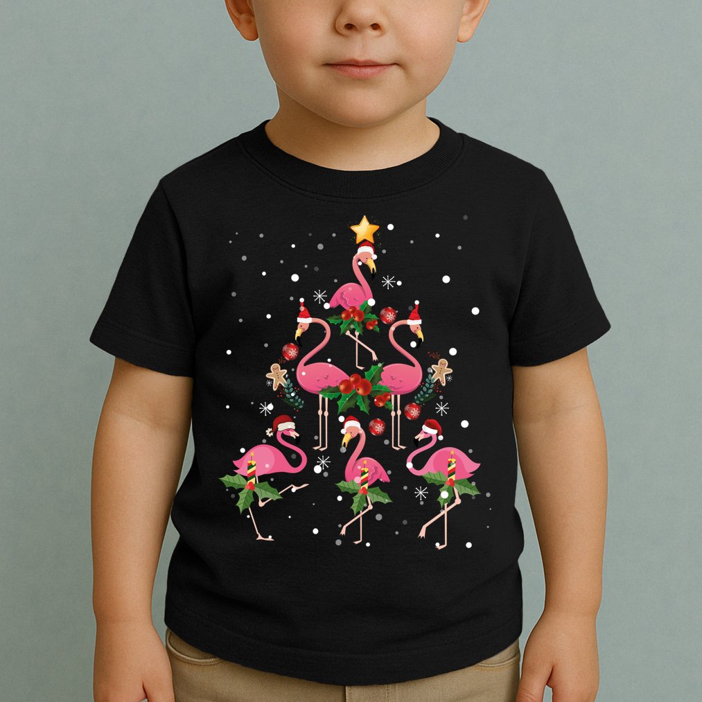 Christmas Flamingo Flamingo's Christmas Tree Classic Toddler T-Shirt