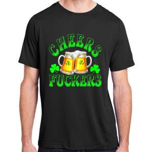 Cheers Fuckers Funny St Patricks Day Irish Drinking Adult ChromaSoft Performance T-Shirt