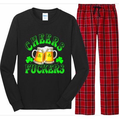 Cheers Fuckers Funny St Patricks Day Irish Drinking Long Sleeve Pajama Set