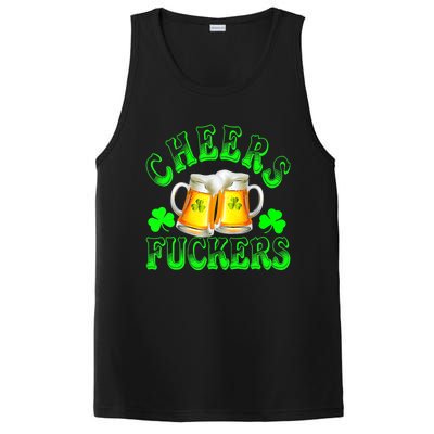 Cheers Fuckers Funny St Patricks Day Irish Drinking PosiCharge Competitor Tank