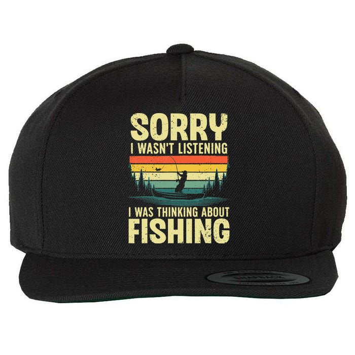 Cool Fishing For Fisherman Bass Trout Fish Hunting Wool Snapback Cap