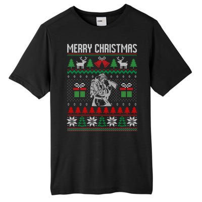 Christmas Firefighter Fire Fire Departt Ugly Gift Tall Fusion ChromaSoft Performance T-Shirt