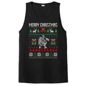 Christmas Firefighter Fire Fire Departt Ugly Gift PosiCharge Competitor Tank