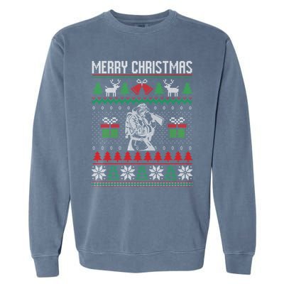 Christmas Firefighter Fire Fire Departt Ugly Gift Garment-Dyed Sweatshirt