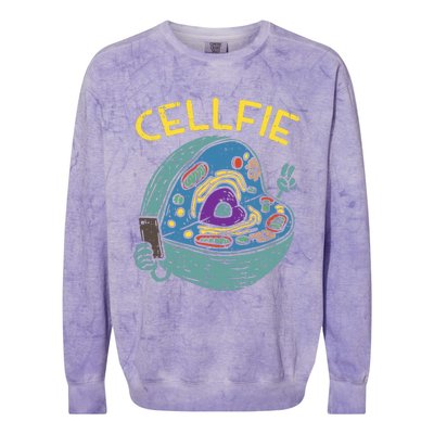 Cell Fie Funny Cellfie Selfie Science Biology Teacher Colorblast Crewneck Sweatshirt