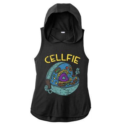 Cell Fie Funny Cellfie Selfie Science Biology Teacher Ladies PosiCharge Tri-Blend Wicking Draft Hoodie Tank