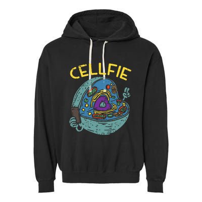 Cell Fie Funny Cellfie Selfie Science Biology Teacher Garment-Dyed Fleece Hoodie