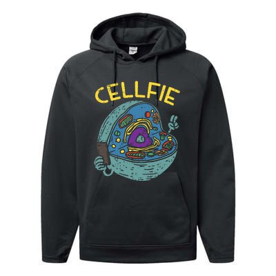 Cell Fie Funny Cellfie Selfie Science Biology Teacher Performance Fleece Hoodie