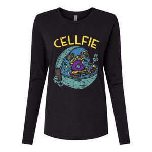 Cell Fie Funny Cellfie Selfie Science Biology Teacher Womens Cotton Relaxed Long Sleeve T-Shirt