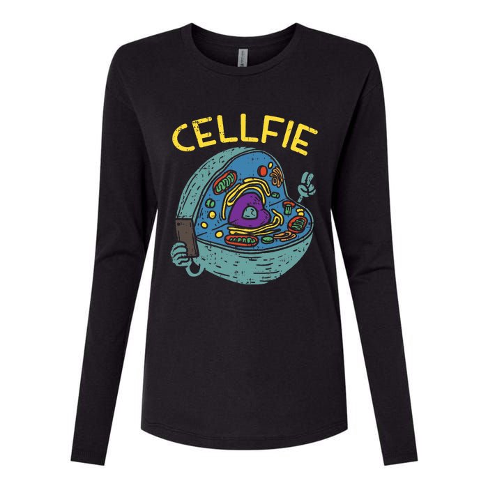 Cell Fie Funny Cellfie Selfie Science Biology Teacher Womens Cotton Relaxed Long Sleeve T-Shirt