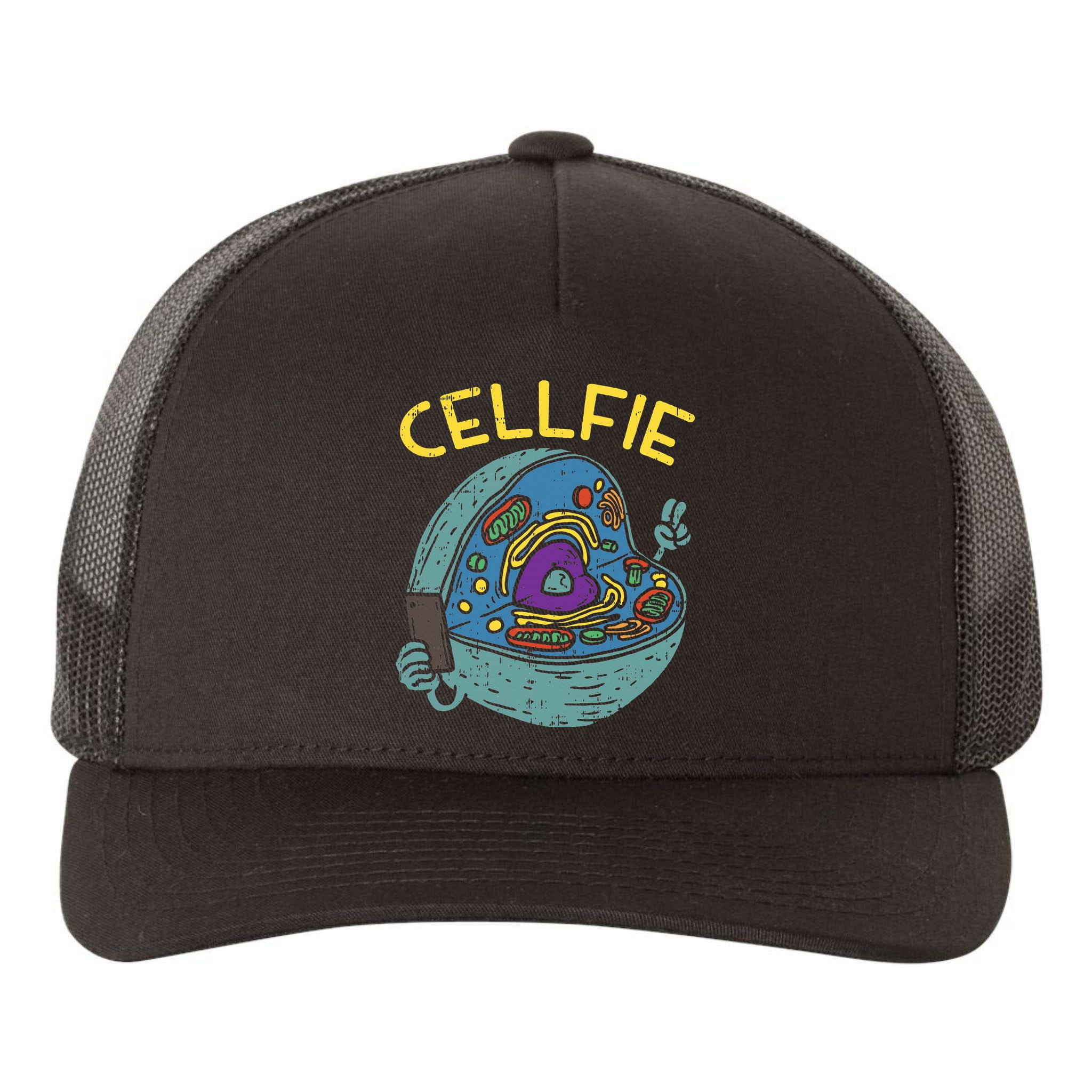 Cell Fie Funny Cellfie Selfie Science Biology Teacher Yupoong Adult 5-Panel Trucker Hat