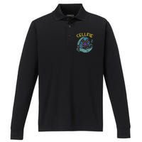 Cell Fie Funny Cellfie Selfie Science Biology Teacher Performance Long Sleeve Polo