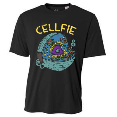 Cell Fie Funny Cellfie Selfie Science Biology Teacher Cooling Performance Crew T-Shirt