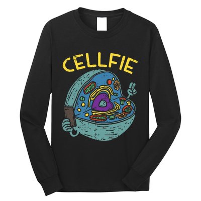 Cell Fie Funny Cellfie Selfie Science Biology Teacher Long Sleeve Shirt