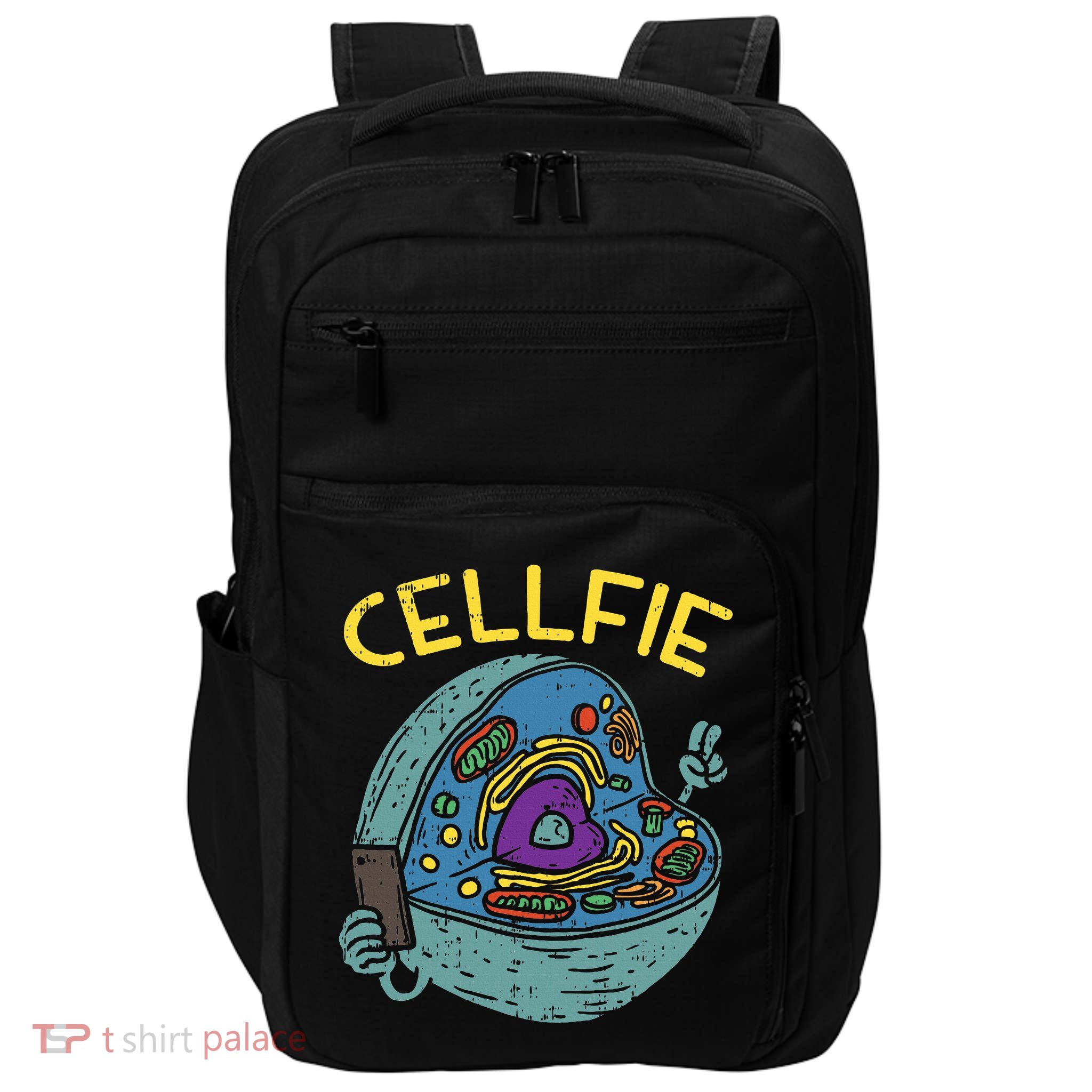 Cell Fie Funny Cellfie Selfie Science Biology Teacher Impact Tech Backpack