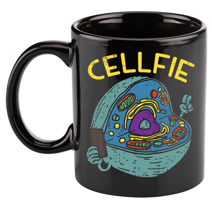 Cell Fie Funny Cellfie Selfie Science Biology Teacher 11oz C Handle Ceramic Mug