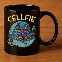 Cell Fie Funny Cellfie Selfie Science Biology Teacher 11oz C Handle Ceramic Mug