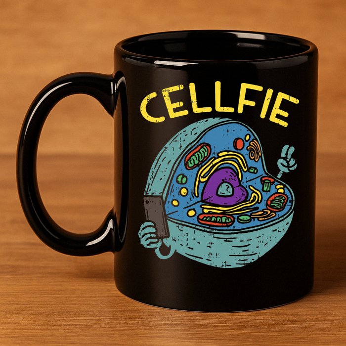 Cell Fie Funny Cellfie Selfie Science Biology Teacher 11oz C Handle Ceramic Mug
