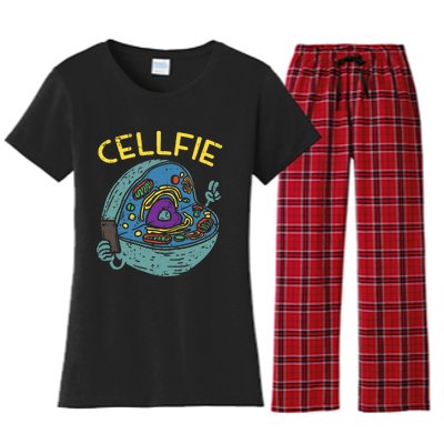 Cell Fie Funny Cellfie Selfie Science Biology Teacher Women's Flannel Pajama Set