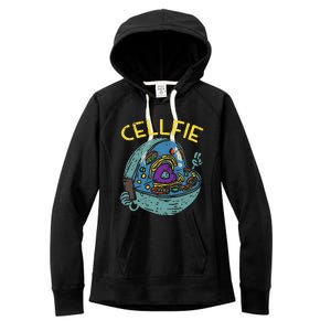 Cell Fie Funny Cellfie Selfie Science Biology Teacher Women's Fleece Hoodie