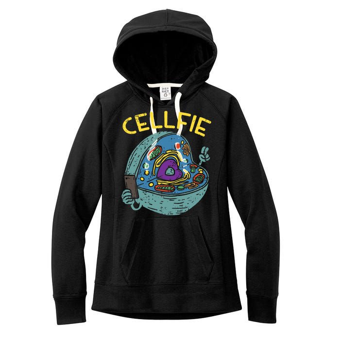 Cell Fie Funny Cellfie Selfie Science Biology Teacher Women's Fleece Hoodie