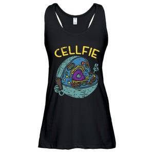 Cell Fie Funny Cellfie Selfie Science Biology Teacher Ladies Essential Flowy Tank