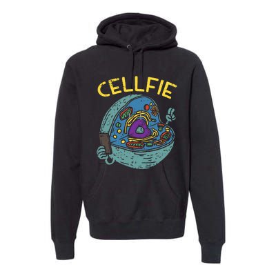 Cell Fie Funny Cellfie Selfie Science Biology Teacher Premium Hoodie