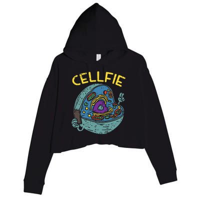 Cell Fie Funny Cellfie Selfie Science Biology Teacher Crop Fleece Hoodie