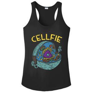 Cell Fie Funny Cellfie Selfie Science Biology Teacher Ladies PosiCharge Competitor Racerback Tank