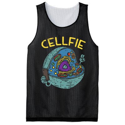 Cell Fie Funny Cellfie Selfie Science Biology Teacher Mesh Reversible Basketball Jersey Tank