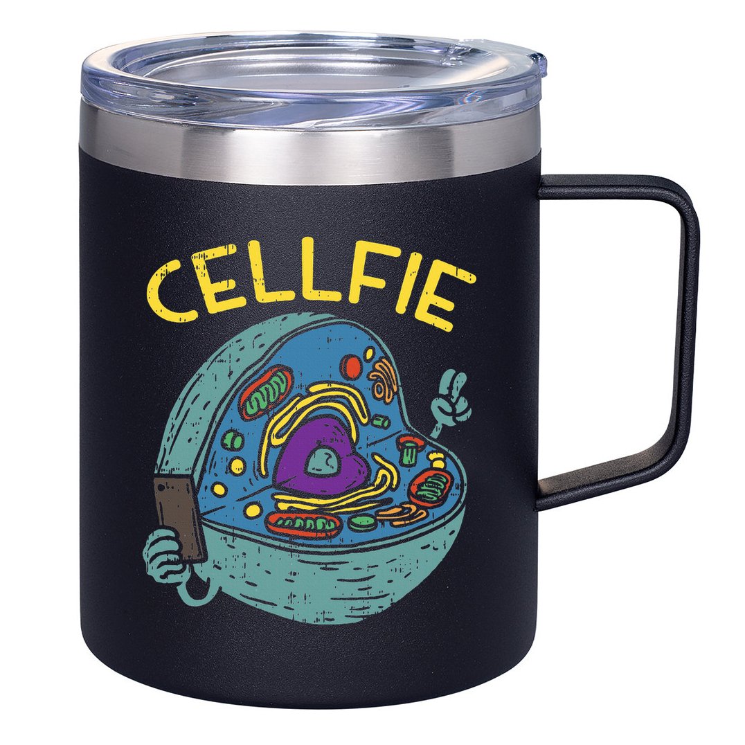 Cell Fie Funny Cellfie Selfie Science Biology Teacher 12oz Stainless Steel Coffee Mug