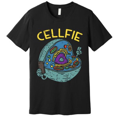 Cell Fie Funny Cellfie Selfie Science Biology Teacher Premium T-Shirt