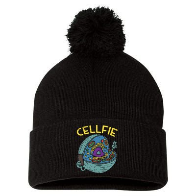 Cell Fie Funny Cellfie Selfie Science Biology Teacher Pom Pom 12in Knit Beanie