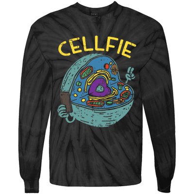 Cell Fie Funny Cellfie Selfie Science Biology Teacher Tie-Dye Long Sleeve Shirt