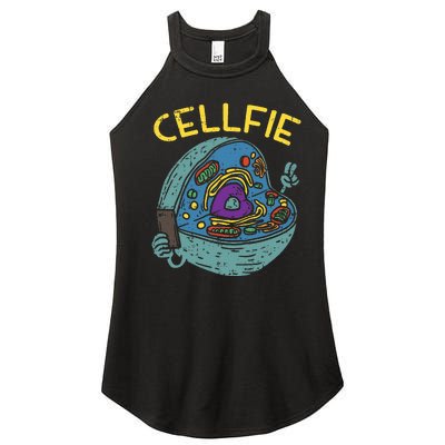 Cell Fie Funny Cellfie Selfie Science Biology Teacher Women's Perfect Tri Rocker Tank