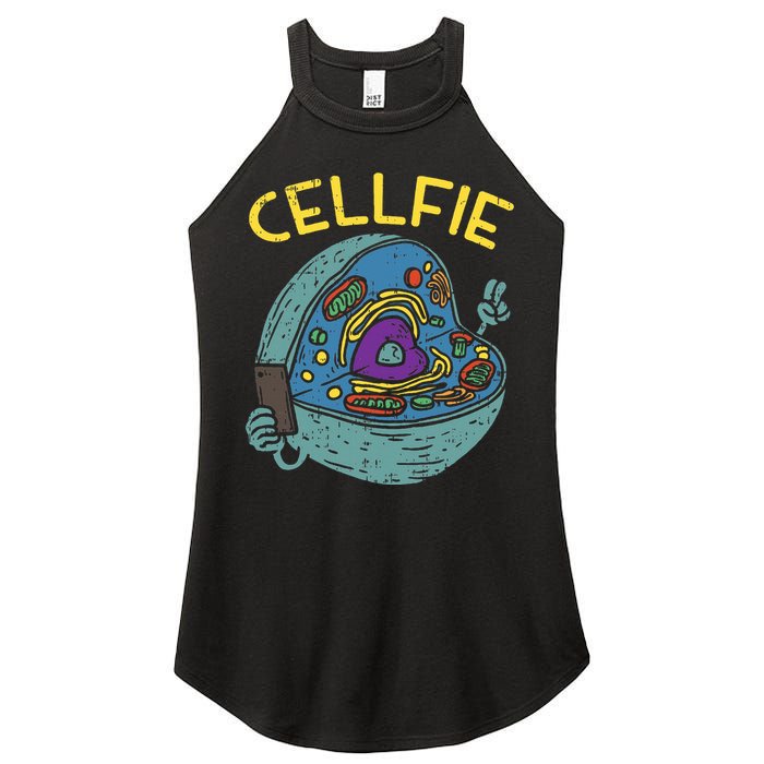 Cell Fie Funny Cellfie Selfie Science Biology Teacher Women's Perfect Tri Rocker Tank