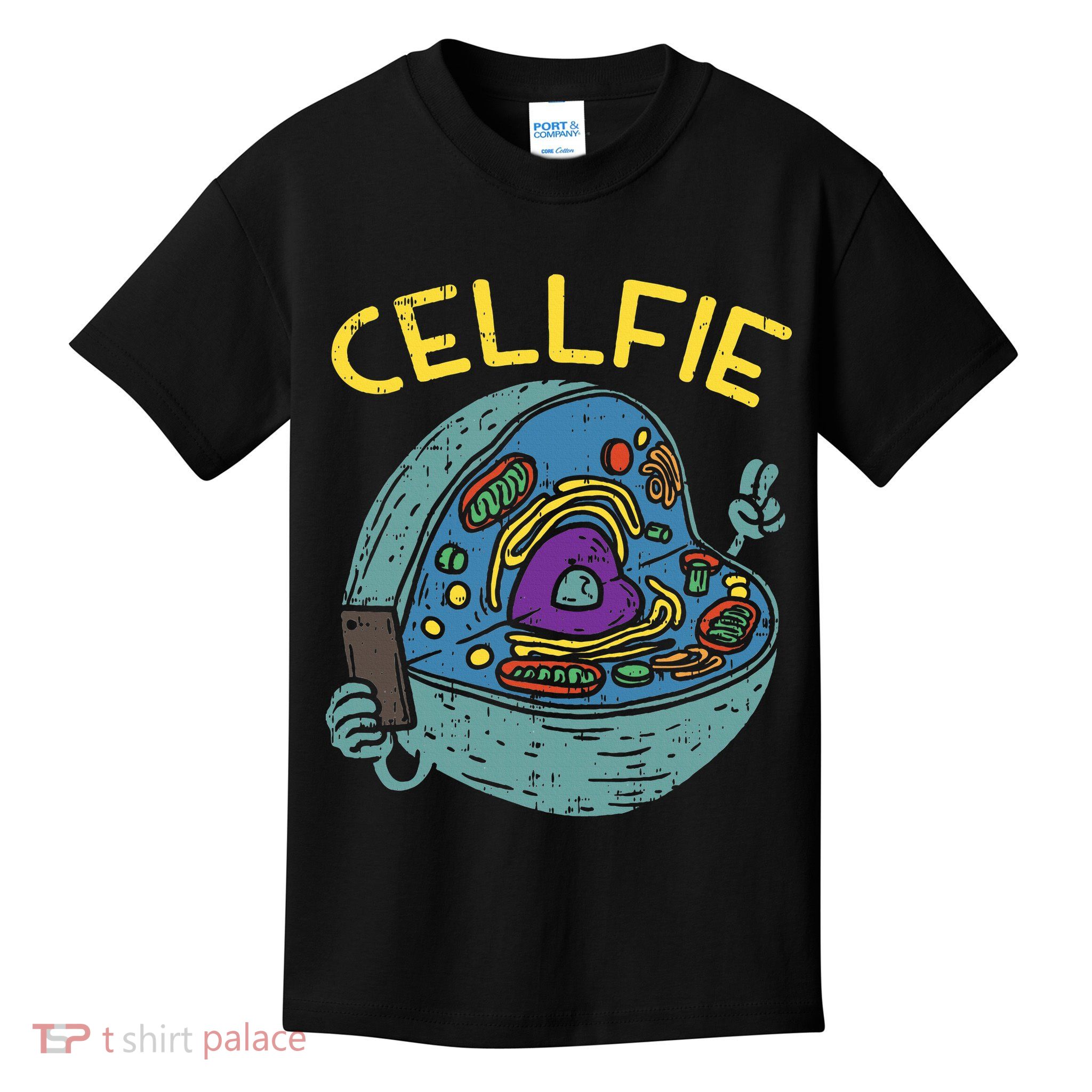 Cell Fie Funny Cellfie Selfie Science Biology Teacher Kids T-Shirt