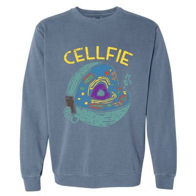 Cell Fie Funny Cellfie Selfie Science Biology Teacher Garment-Dyed Sweatshirt