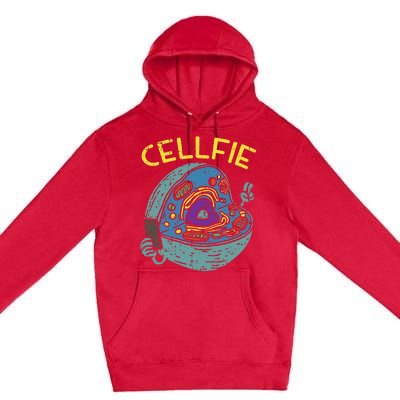 Cell Fie Funny Cellfie Selfie Science Biology Teacher Premium Pullover Hoodie