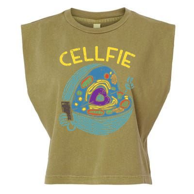 Cell Fie Funny Cellfie Selfie Science Biology Teacher Garment-Dyed Women's Muscle Tee