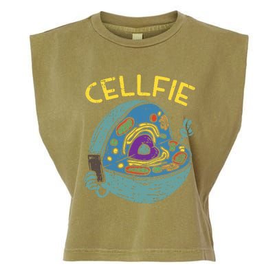 Cell Fie Funny Cellfie Selfie Science Biology Teacher Garment-Dyed Women's Muscle Tee