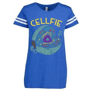 Cell Fie Funny Cellfie Selfie Science Biology Teacher Enza Ladies Jersey Football T-Shirt