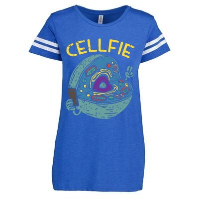 Cell Fie Funny Cellfie Selfie Science Biology Teacher Enza Ladies Jersey Football T-Shirt