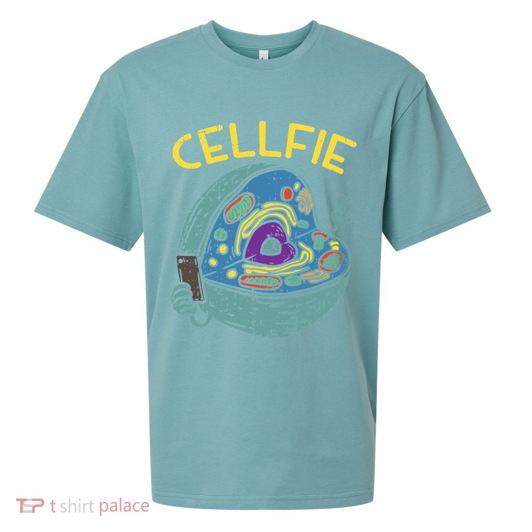 Cell Fie Funny Cellfie Selfie Science Biology Teacher Sueded Cloud Jersey T-Shirt
