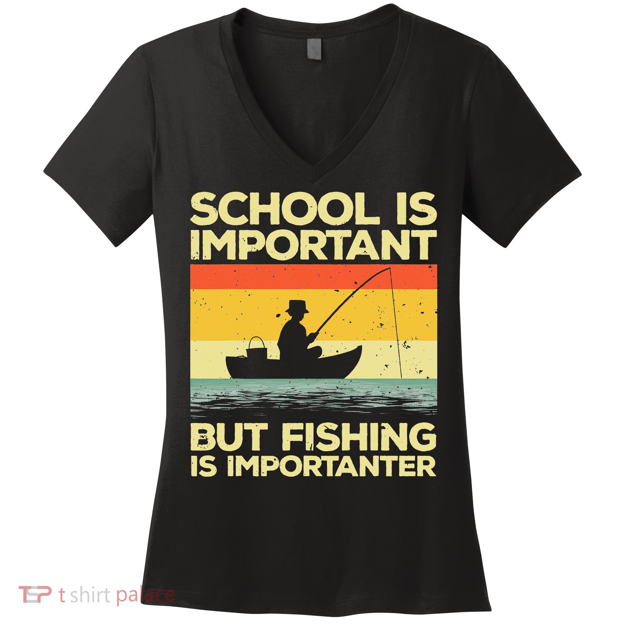 Cool Fishing For Men Women Bass Fishing Fisherman Fish Trout Women's V-Neck T-Shirt
