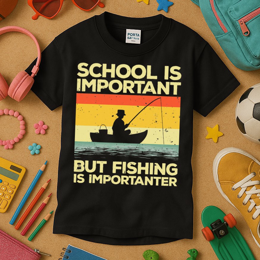 Cool Fishing For Men Women Bass Fishing Fisherman Fish Trout Kids T-Shirt